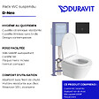 DURAVIT - Pack cuvette WC suspendu sans bride compact D-NEO + abattant frein de chute + bâti-support + plaque noire - vignette