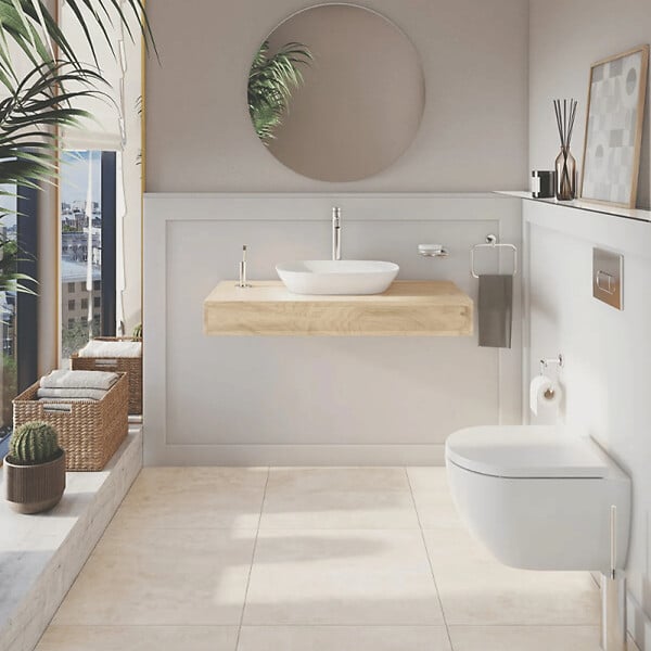 VITRA - Cuvette WC suspendu sans bride VitrA M60 Vortexflush blanc avec abattant frein de chute - large