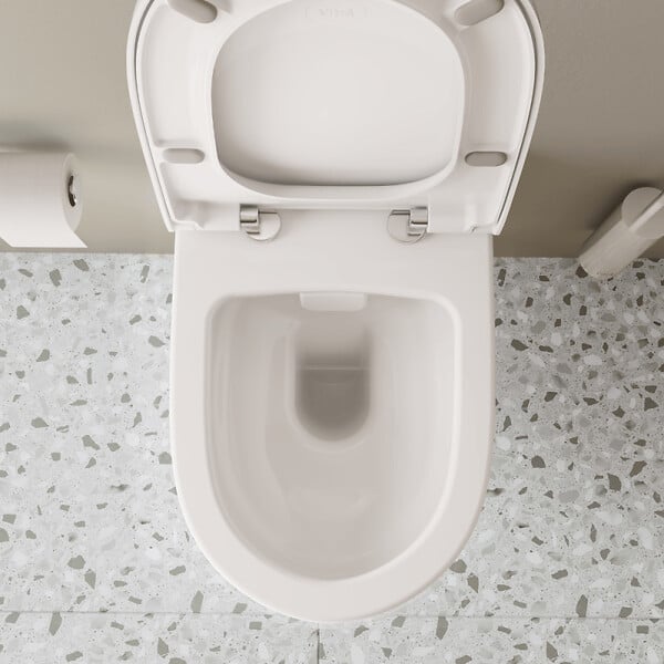 VITRA - Pack WC suspendu VitrA Sento blanc + bâti autoportant V-Fix Core + Plaque Round chromé - large