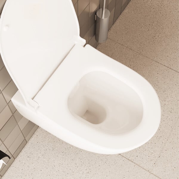 VITRA - Pack WC suspendu VitrA Sento blanc + bâti autoportant V-Fix Core + Plaque Round chromé - large