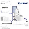 DURAVIT - Pack WC suspendu D-Code + abattant + bâti-support autoportant + plaque chromée - vignette