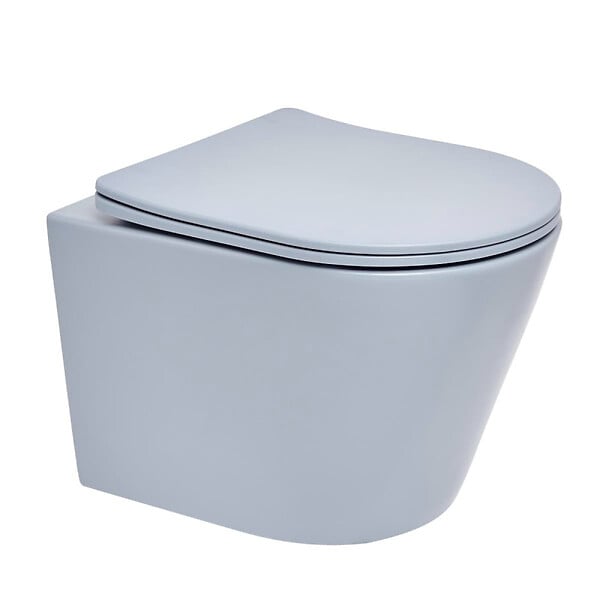 SWISS AQUA TECHNOLOGIES - Infinitio WC suspendu sans bride en céramique avec abattant SoftClose, bleu mat (SATINF010RREXPDBLM) - large