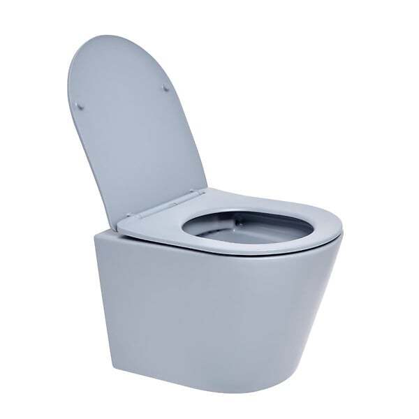 SWISS AQUA TECHNOLOGIES - Infinitio WC suspendu sans bride en céramique avec abattant SoftClose, bleu mat (SATINF010RREXPDBLM) - large