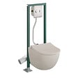 VITRA - Pack WC suspendu sans bride VitrA Sento lin + Abattant frein de chute + Bâti-support autoportant + Plaque chromée - vignette