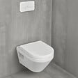 VILLEROY ET BOCH - Pack WC suspendu sans bride VILLEROY&BOCH Architectura Twistflush rond + Abattant + Bâti-support autoportant + Plaque - vignette