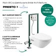 VILLEROY ET BOCH - Pack WC suspendu sans bride VILLEROY&BOCH Architectura Twistflush rond + Abattant + Bâti-support autoportant + Plaque - vignette