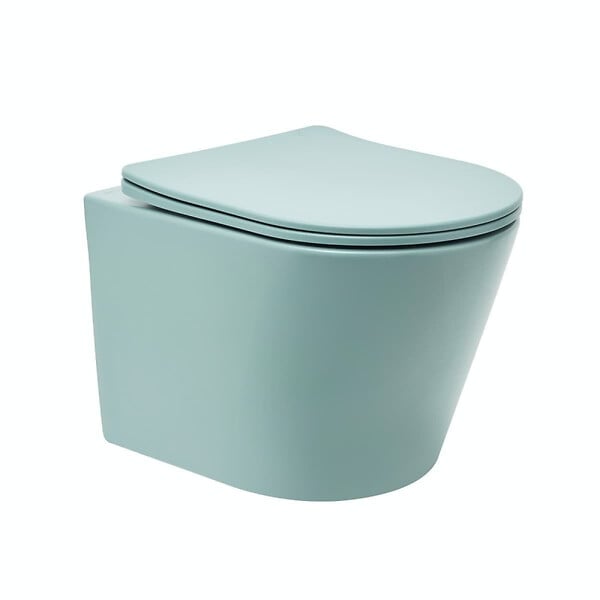 SWISS AQUA TECHNOLOGIES - Infinitio WC suspendu sans bride en céramique avec abattant SoftClose, vert mat (SATINF010RREXPLGEM) - large