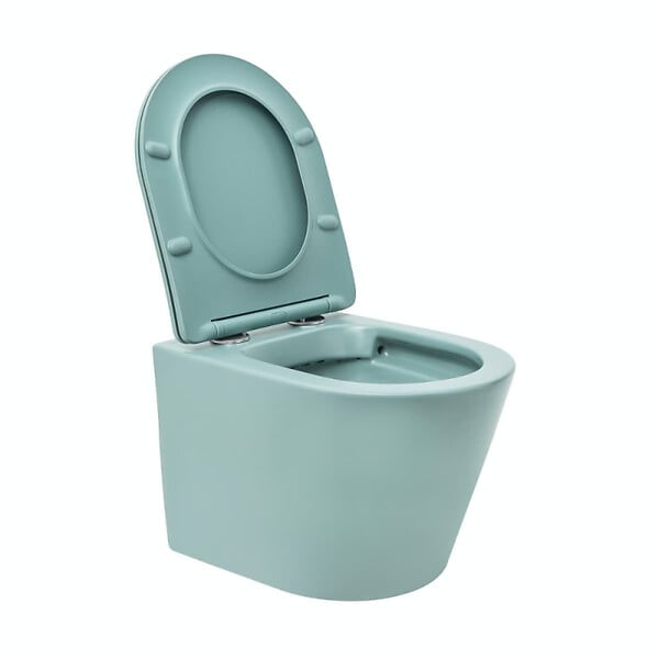 SWISS AQUA TECHNOLOGIES - Infinitio WC suspendu sans bride en céramique avec abattant SoftClose, vert mat (SATINF010RREXPLGEM) - large