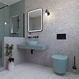 SWISS AQUA TECHNOLOGIES - Infinitio WC suspendu sans bride en céramique avec abattant SoftClose, vert mat (SATINF010RREXPLGEM) - vignette
