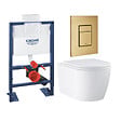 GROHE - Pack WC suspendu sans bride caréné + Abattant Start + Bâti-support hauteur réduite + Plaque commande Cool Sunrise - vignette