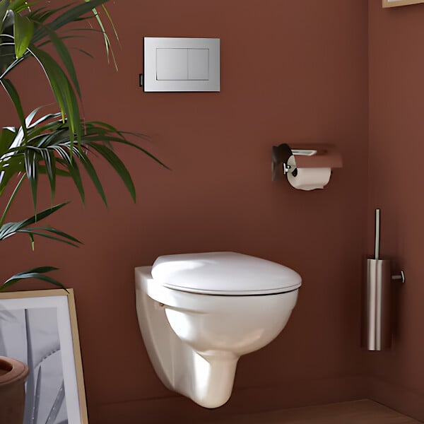 JACOB DELAFON - Pack cuvette WC suspendu sans bride Patio avec abattant + bâti support + plaque - large