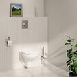 GROHE - Pack WC suspendu sans bride Bau Ceramic  + Abattant frein de chute + Bâti-support autoportant + Plaque chromée - vignette