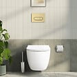 VITRA - Pack WC suspendu VitrA Sento blanc brillant + bâti autoportant V-Fix Core + Plaque Round or brossé - vignette