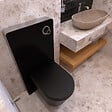 SWISS AQUA TECHNOLOGIES - Glass bâti-support pour WC suspendu, hauteur 100,3 cm, double chasse 3/6 L, noir (SATAMGBL-FR) - vignette