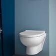 DURAVIT - Pack cuvette WC suspendu sans bride compact NO. 1 + abattant frein de chute + bâti-support + plaque noire - vignette