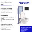 DURAVIT - Pack cuvette WC suspendu sans bride compact NO. 1 + abattant frein de chute + bâti-support + plaque noire - vignette