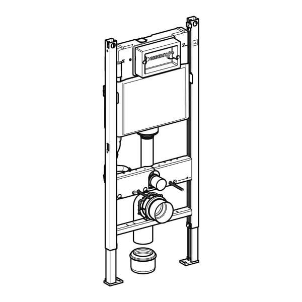 GEBERIT - DUOFIXBasic pour toilettes suspendues, avec réservoir Delta, pour boutons de commande Delta (111.153.00.3) - large