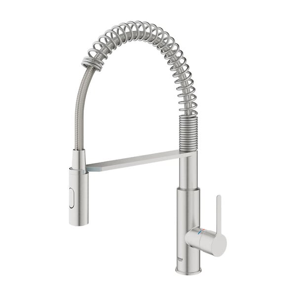 GROHE - Mitigeur monocommande évier avec douchette extractible, finition inox brossé Infinity (30614DC0) - large