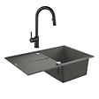 GROHE - Grohe K400 Evier en quartz composite avec égouttoir réversible 780x500 mm + Ceramia Timeless mitigeur (G31639TML2BM-SET) - vignette