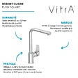 VITRA - Robinet de cuisine bec haut VitrA Flow Square chromé - vignette