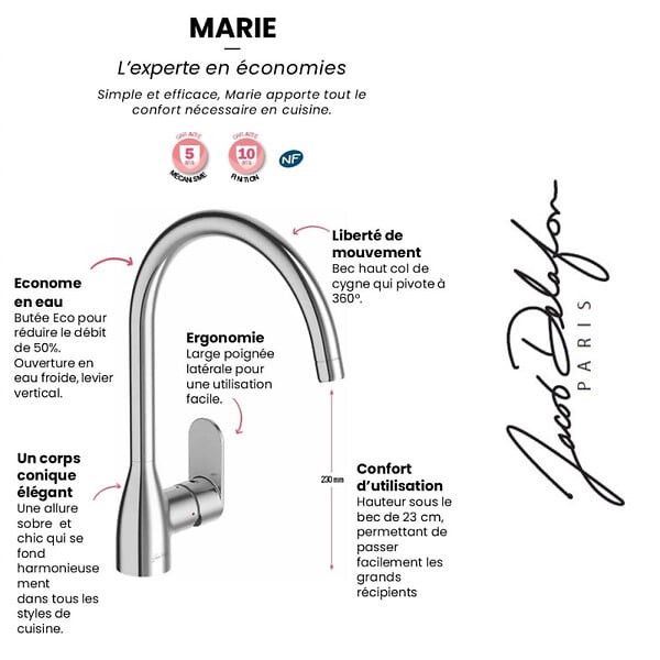 JACOB DELAFON - Robinet cuisine Marie - large