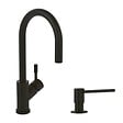 VILLEROY ET BOCH - Robinet cuisine  Umbrella flex + Distributeur de savon Noir mat - vignette
