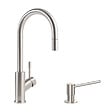 VILLEROY ET BOCH - Robinet cuisine  Umbrella flex + Distributeur de savon Acier massif - vignette