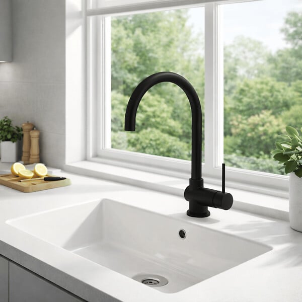 VITRA - Robinet cuisine rabattable VitrA Masterline noir mat - large
