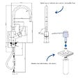VILLEROY ET BOCH - Robinet cuisine  Umbrella flex + Distributeur de savon Bronze - vignette
