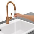 VILLEROY ET BOCH - Robinet cuisine  Umbrella flex + Distributeur de savon Bronze - vignette