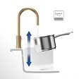 VILLEROY ET BOCH - Robinet cuisine  Umbrella flex + Distributeur de savon Or mat - vignette