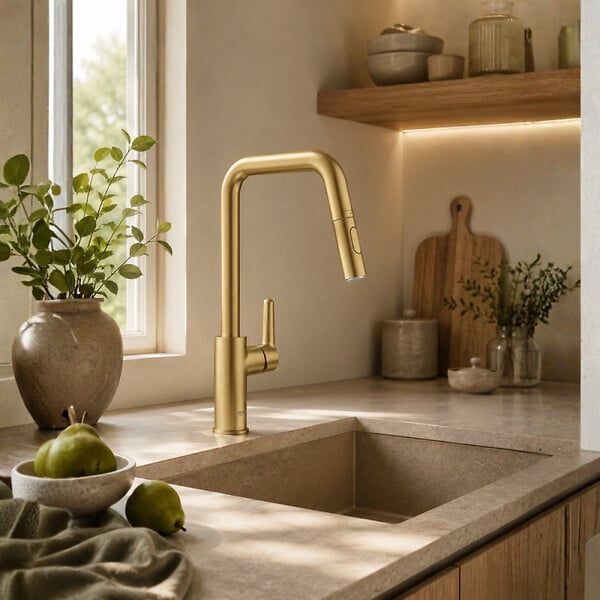 GROHE - Robinet cuisine bec haut avec douchette Start Cool Sunrise - large