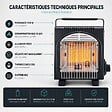 INTEC - Chauffage à Gaz Portable 1700W Fuego + 4 Cartouches Butane EN417 Piezo HSC ODS Anti-Basculement INTEC - vignette