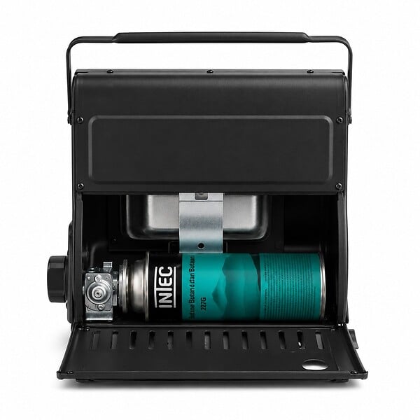 INTEC - Chauffage à Gaz Portable 1700W Fuego – Chauffage gaz céramique pour extérieur, pêche, camping Anti-Basculement Fusible ODS INTEC - large