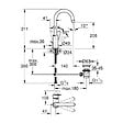 GROHE - Robinet lavabo avec tirette et vidage Start Edge - vignette