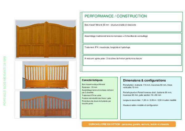 GD MENUISERIES - Portail En Bois Plein L3,50m x H1,60/1,80m - large