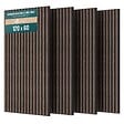 VOUNOT - Lot de 4 panneaux acoustiques muraux Tasseaux en bois MDF avec feutre noir 120x60x2.1cm chêne foncé - vignette