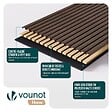 VOUNOT - Lot de 4 panneaux acoustiques muraux Tasseaux en bois MDF avec feutre noir 120x60x2.1cm chêne foncé - vignette