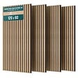 VOUNOT - Lot de 4 panneaux acoustiques muraux Tasseaux en bois MDF avec feutre noir 120x60x2.1cm chêne clair - vignette