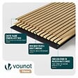 VOUNOT - Lot de 4 panneaux acoustiques muraux Tasseaux en bois MDF avec feutre noir 120x60x2.1cm chêne clair - vignette