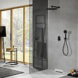 VILLEROY ET BOCH - Support mural pour douchette avec raccordement  Universal Showers rond noir mat - vignette