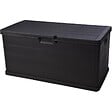 INTEC - Coffre de rangement extérieur 340L - Coffre de Jardin Anthracite 118x59x57cm - Poignées de transport - Cadenassable - vignette