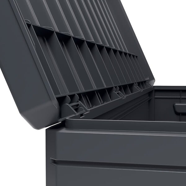 INTEC - Coffre de rangement extérieur 340L - Coffre de Jardin Anthracite 118x59x57cm - Poignées de transport - Cadenassable - large