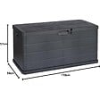 PROGARDEN - Coffre de rangement extérieur 340L - Coffre de Jardin Anthracite 118x59x57cm - Poignées de transport - Cadenassable - vignette