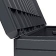 PROGARDEN - Coffre de rangement extérieur 340L - Coffre de Jardin Anthracite 118x59x57cm - Poignées de transport - Cadenassable - vignette