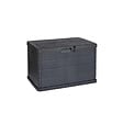 PROGARDEN - Coffre de rangement extérieur 170L - Coffre de Jardin Anthracite dimensions 78L x 55l x 52H cm - Résine - Poignées de transport - vignette