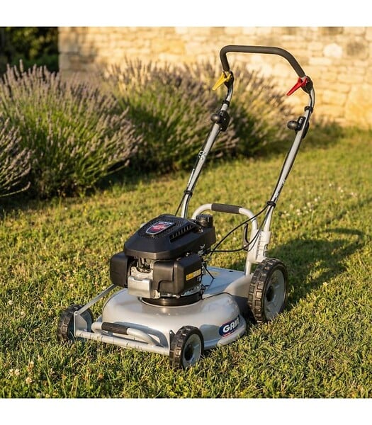 GRIN - Tondeuse thermique moteur Honda 201 cm³, coupe mulching 53 cm, pour 3000 m² - GRIN PM53A-HONDA - large