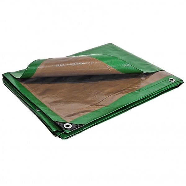 TECPLAST - Bâche Jardin 6 x 10m Verte et Marron PE haute résistance 250g/m2 KZ GARDEN - large