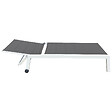 HAPPY GARDEN - Bain de soleil BARBADOS en textilène gris - aluminium blanc - vignette