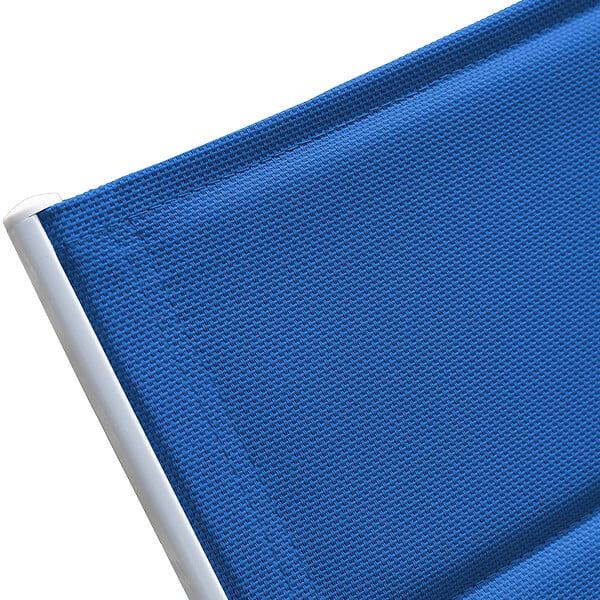 HAPPY GARDEN - Bain de soleil BARBADOS en textilène bleu - aluminium blanc - large